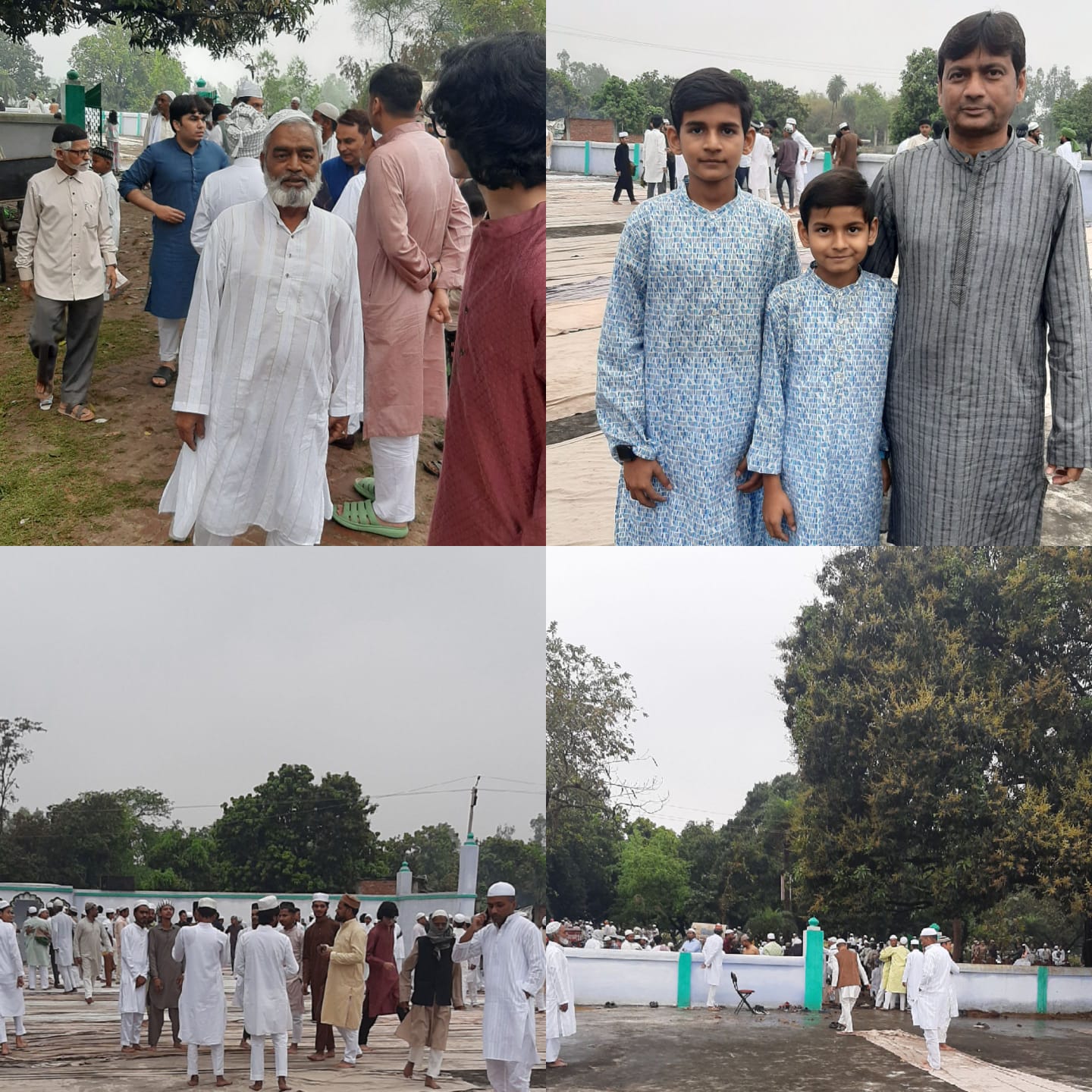 Photo of बारिश के बीच बड़ागांव मे ईद-उल-फितर की नमाज