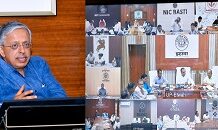 मण्डलायुक्तों व जिलाधिकारियों के साथ मुख्य सचिव की समीक्षा मण्डलायुक्तों व जिलाधिकारियों के साथ मुख्य सचिव की समीक्षा