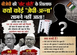 बीजेपी की ‘वोट चोरी’ के खिलाफ क्यों कोई ‘जेपी-अन्ना’ सामने नहीं आता! बीजेपी की ‘वोट चोरी’ के खिलाफ क्यों कोई ‘जेपी-अन्ना’ सामने नहीं आता!