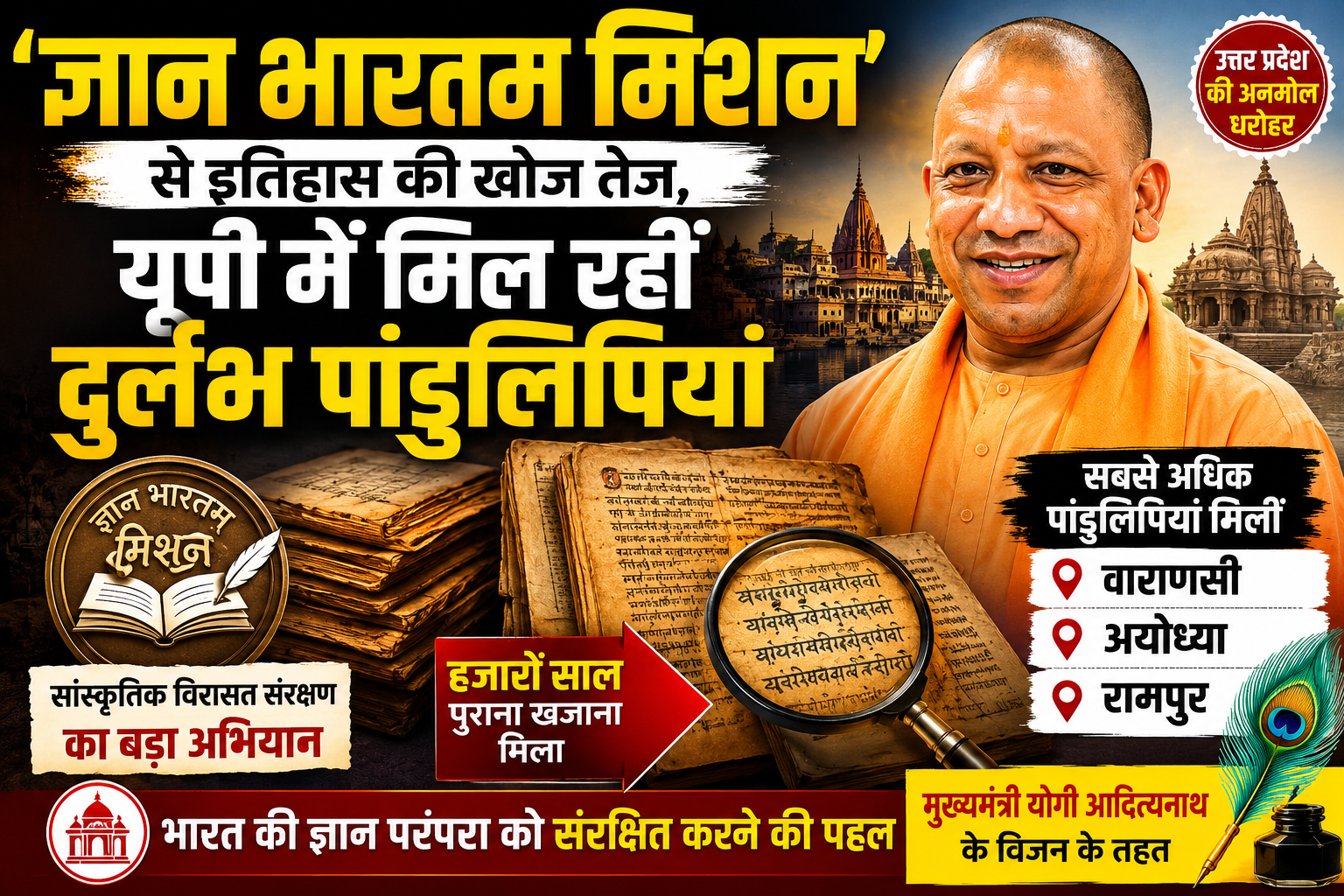 Photo of ‘ज्ञान भारतम् मिशन’ से इतिहास की खोज तेज, यूपी में मिल रहीं दुर्लभ पांडुलिपियां