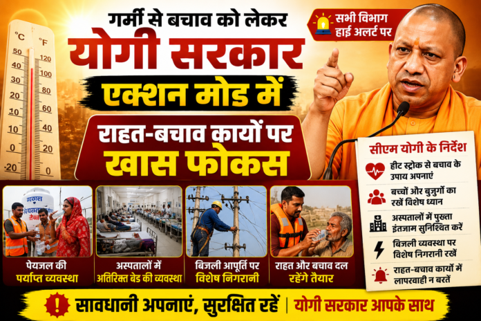 गर्मी से बचाव को लेकर योगी सरकार एक्शन मोड में, राहत-बचाव कार्यों पर खास फोकस