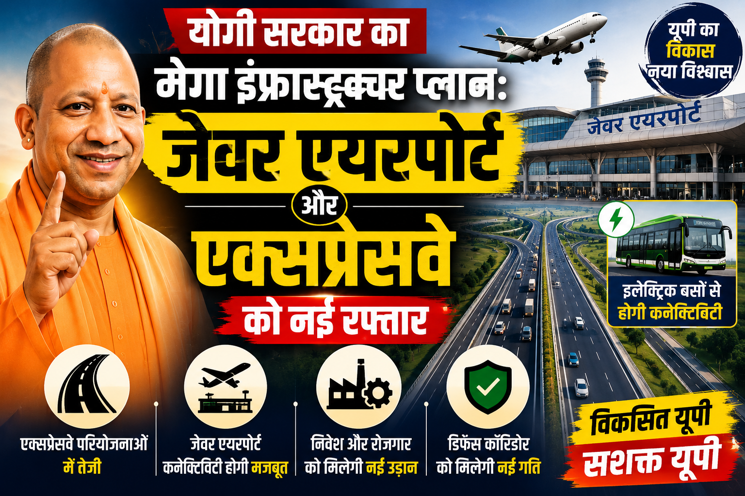 Photo of जेवर एयरपोर्ट कनेक्टिविटी के लिए इलेक्ट्रिक बसें होंगी उपलब्ध: मुख्यमंत्री