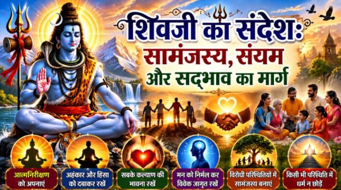 शिवजी का संदेश: सामंजस्य,संयम और सद्भाव का मार्ग शिवजी का संदेश: सामंजस्य,संयम और सद्भाव का मार्ग