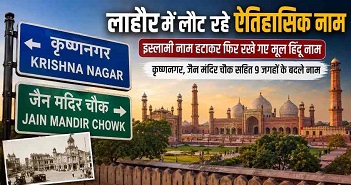 लाहौर को फिर मिलने लगी हिंदू नाम वाली पहचान लाहौर को फिर मिलने लगी हिंदू नाम वाली पहचान