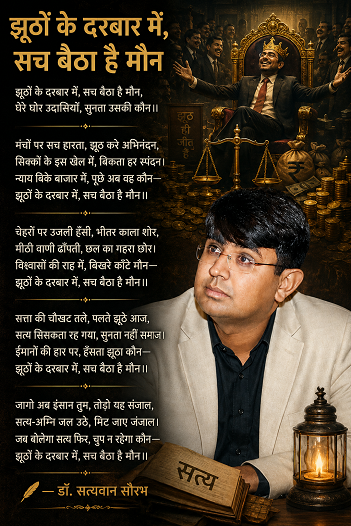 झूठों के दरबार में, सच बैठा है मौन