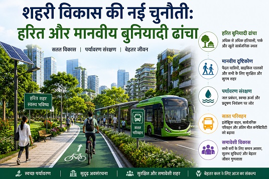 शहरी विकास की नई चुनौती: हरित और मानवीय बुनियादी ढांचा शहरी विकास की नई चुनौती: हरित और मानवीय बुनियादी ढांचा
