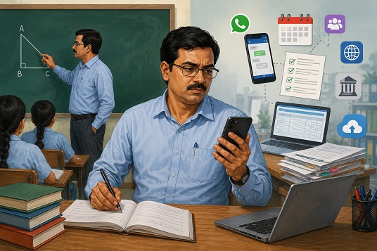 कक्षा में मोबाइल अपराध,पर विभाग के आदेश व्हाट्सऐप पर!