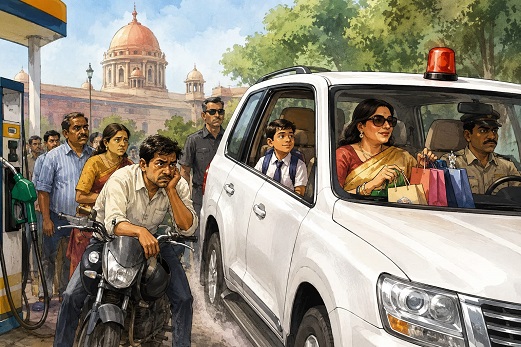पेट्रोल बचत का ज्ञान, सरकारी गाड़ियों में खानदान