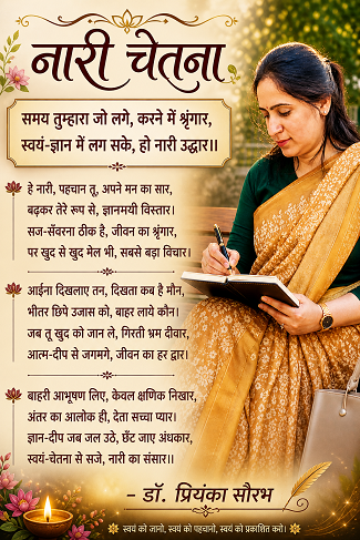 स्वयं-चेतना से सजे,नारी का संसार