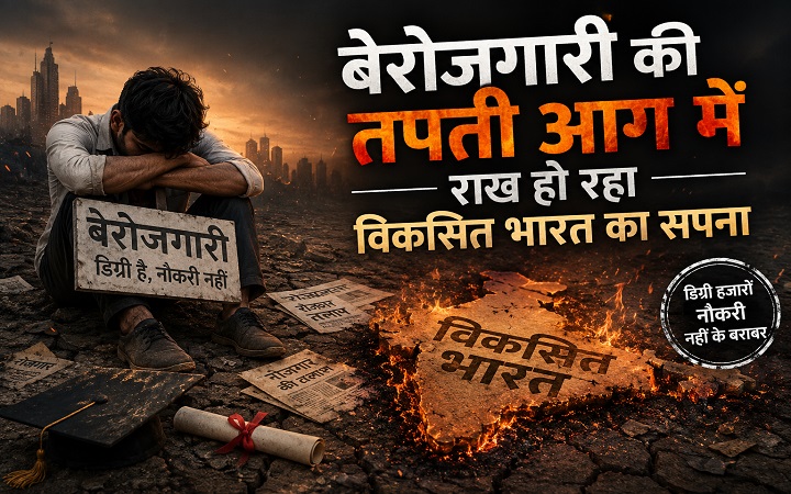 बेरोजगारी की तपती आग में राख हो रहा विकसित भारत का सपना