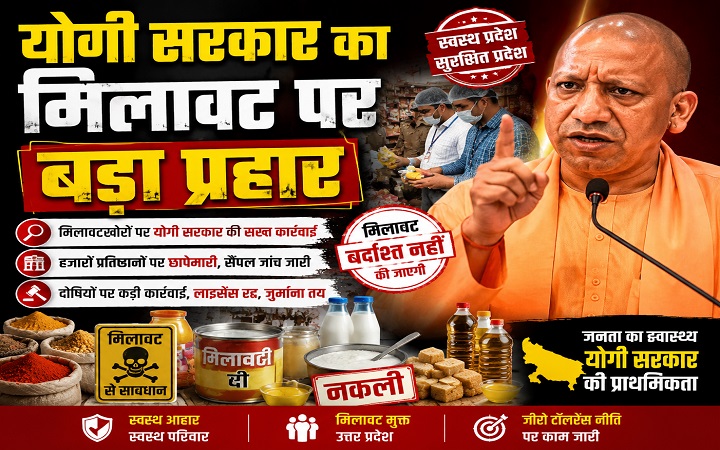 योगी सरकार का मिलावट पर बड़ा प्रहार