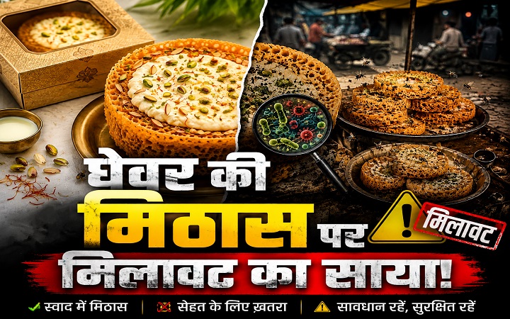 घेवर की मिठास पर मिलावट का साया!