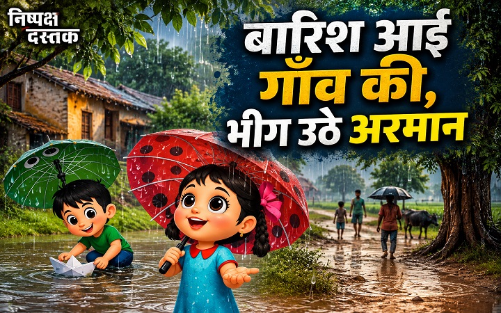 बारिश आई गाँव की,भीग उठे अरमान