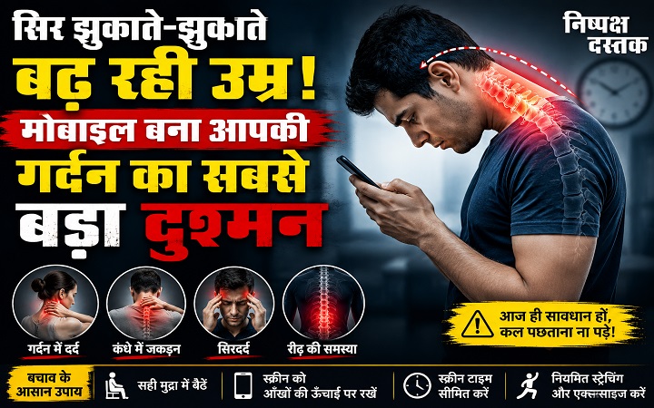 सिर झुकाते-झुकाते बढ़ रही उम्र! मोबाइल बना आपकी गर्दन का सबसे बड़ा दुश्मन