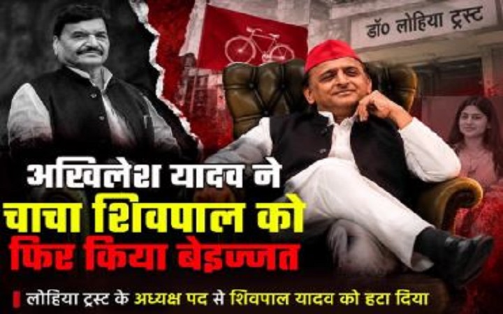अखिलेश ने शिवपाल से छीनी लोहिया ट्रस्ट की कमान