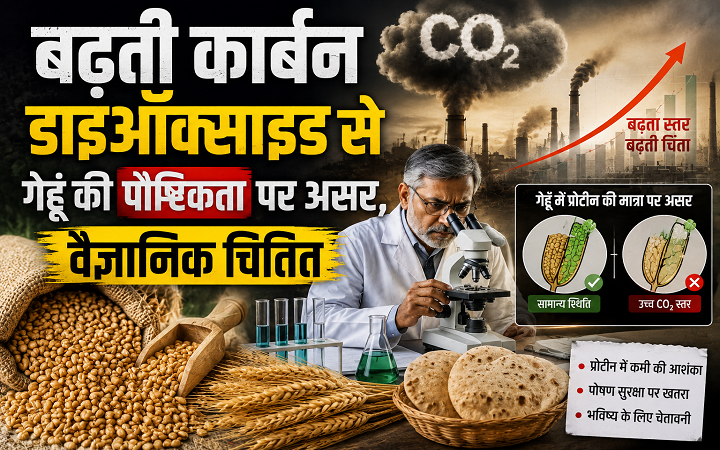 बढ़ती कार्बन डाइऑक्साइड से गेहूँ की पौष्टिकता पर असर, वैज्ञानिक चिंतित