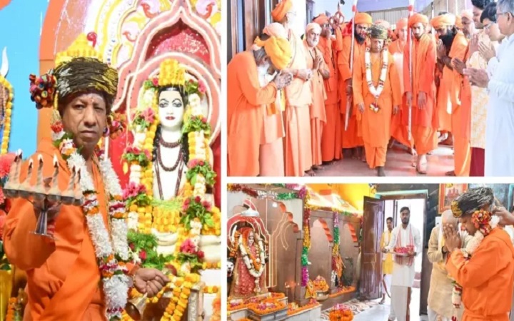 दिव्य आभा के साथ निकली गोरक्षपीठाधीश्वर की विजयादशमी शोभायात्रा