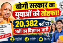 Photo of योगी सरकार का युवाओं को तोहफा! 20,382 पदों पर भर्ती का विज्ञापन जारी