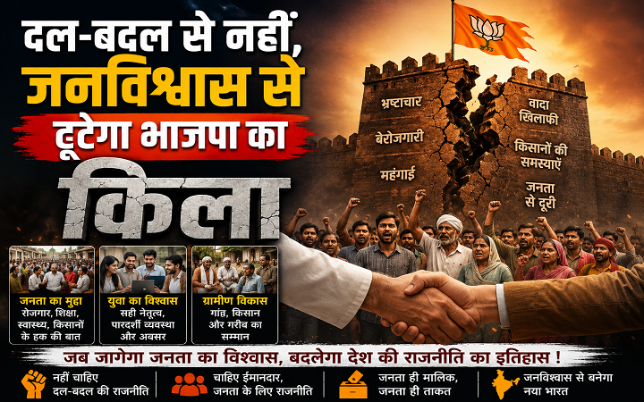 दल-बदल से नहीं, जनविश्वास से टूटेगा भाजपा का किला